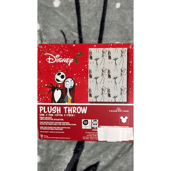 Disney Nightmare Before Christmas Jack & Sally Plush Throw Blanket – 50” x 70” - Picture 4 of 4